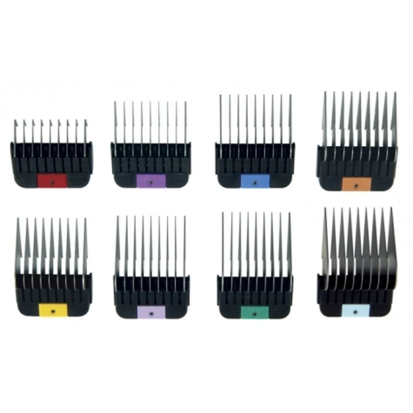 Wahl Stainless Steel Guide Combs - 8 Pack with Storage Box Fashion