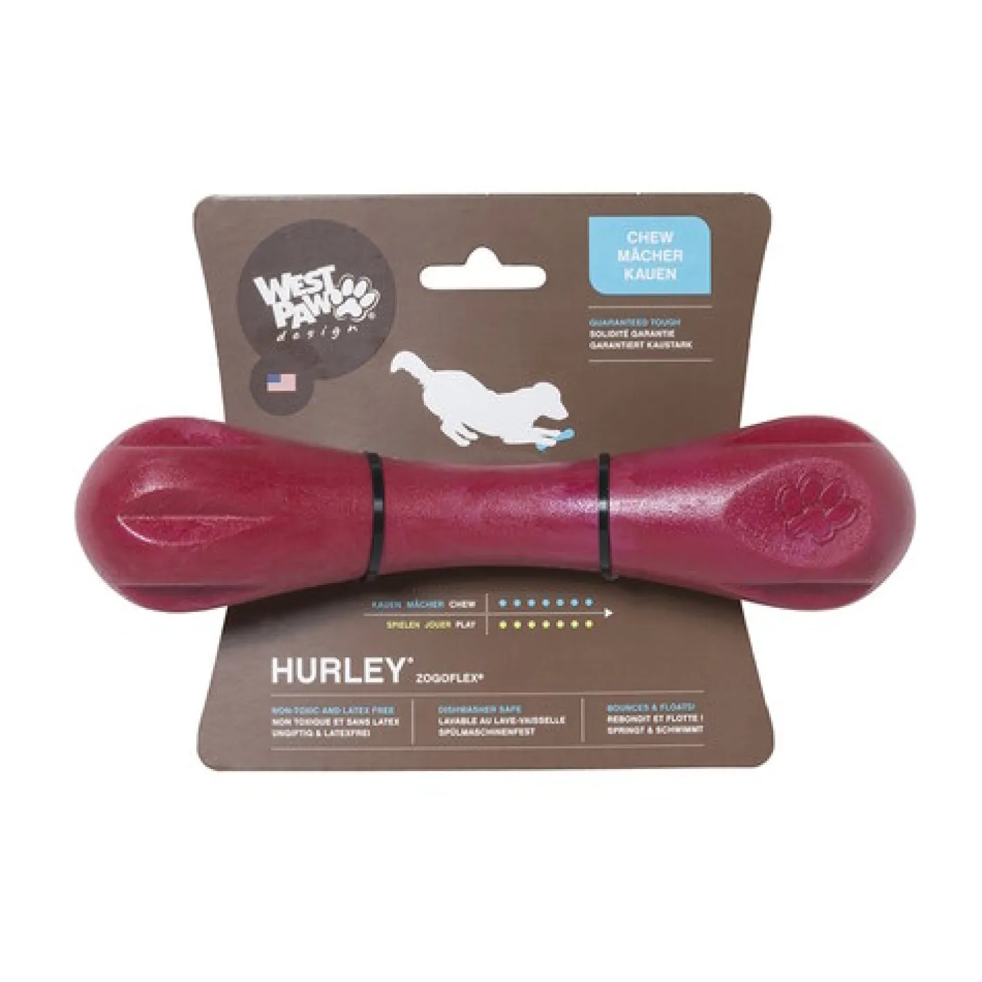 West Paw Hurley Fetch Toy for Tough Dogs - Ruby Red Discount