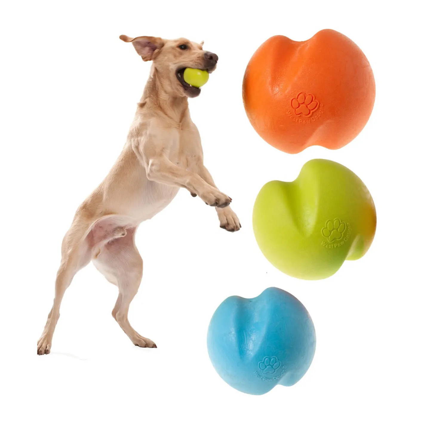 West Paw Jive Zogoflex Fetch Ball Tough Dog Toy Clearance