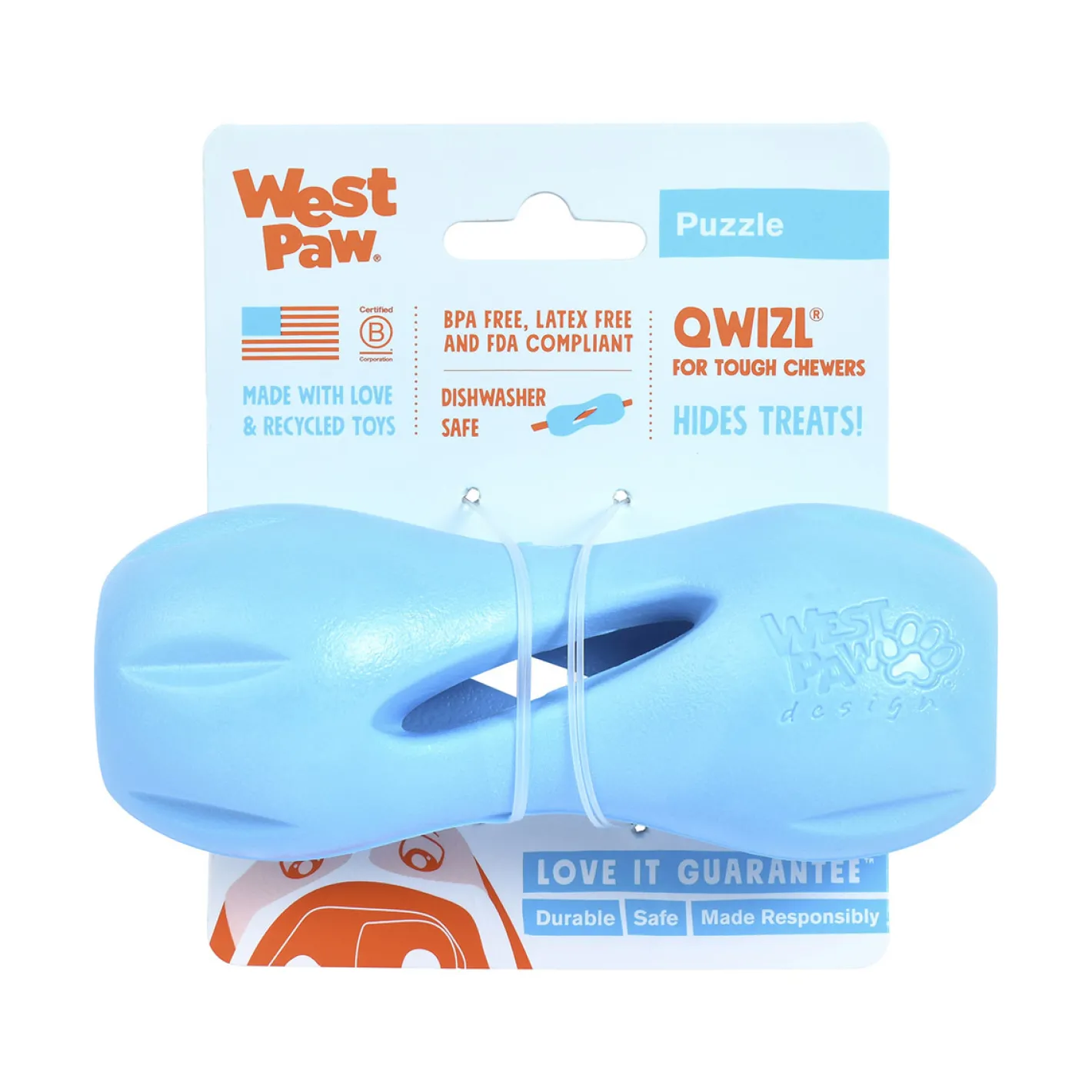 West Paw Qwizl Treat Dispensing Dog Toy - Treat Dispensing Dog Toy Outlet