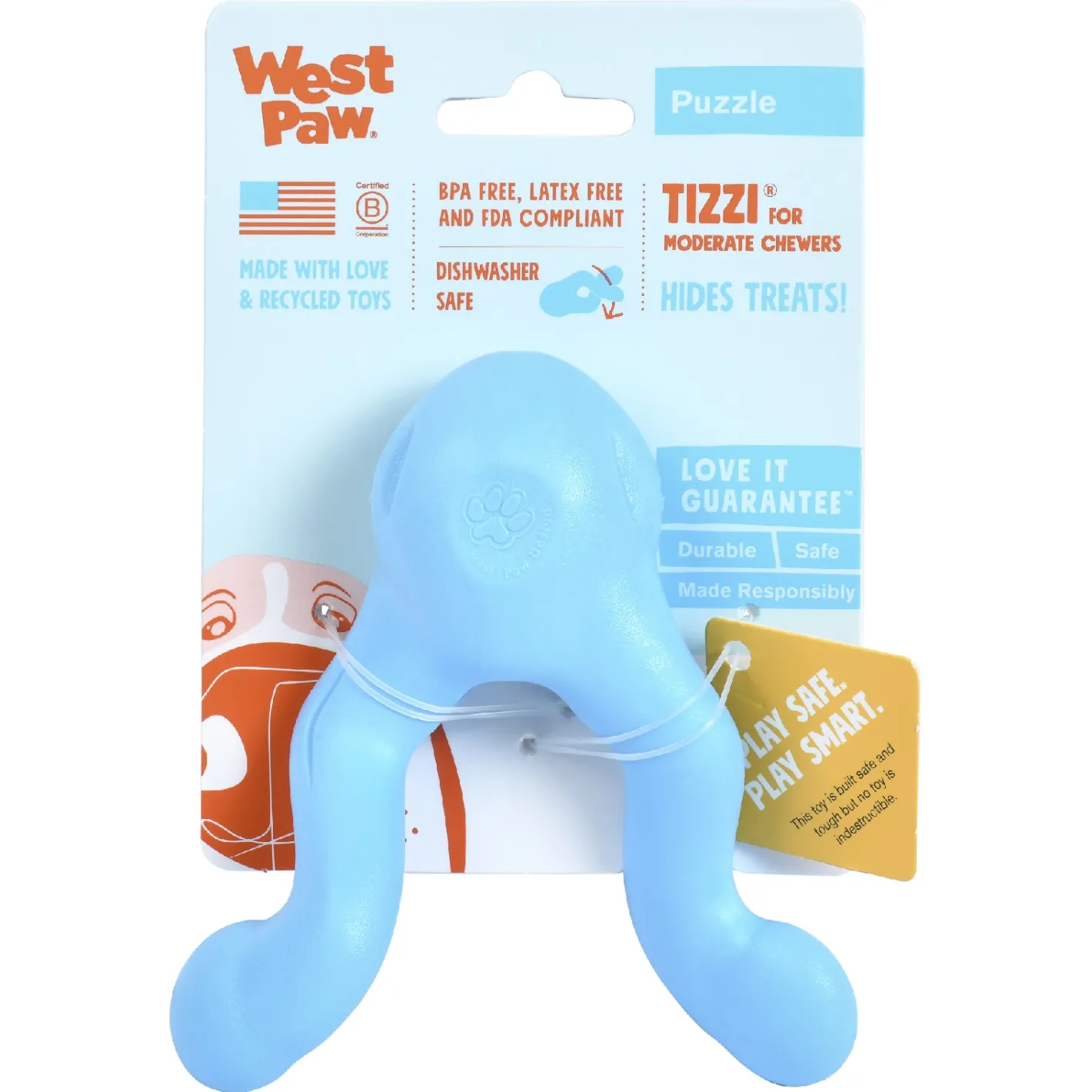 West Paw Tizzi Treat & Tug Toy for Tough Dogs Hot