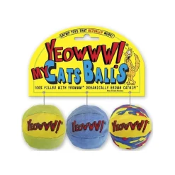 Yeowww ! Cat Toys with Pure American Catnip - My Cat's Balls 3-Pack New