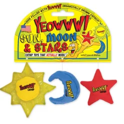 Yeowww ! Cat Toys with Pure American Catnip - Sun Moon and Stars New