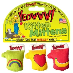Yeowww Holiday Kitten Mittens Cat Toys - Pack of 3 Organic Catnip Toys Made in USA Fashion