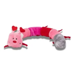 Zippy Paws 6 Squeakers Plush No Stuffing Dog Toy - Deluxe Valentine's Caterpillar Hot