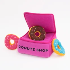 Zippy Paws Burrow Interactive Dog Toy - Donutz Box with 3 Squeaker Toys Discount