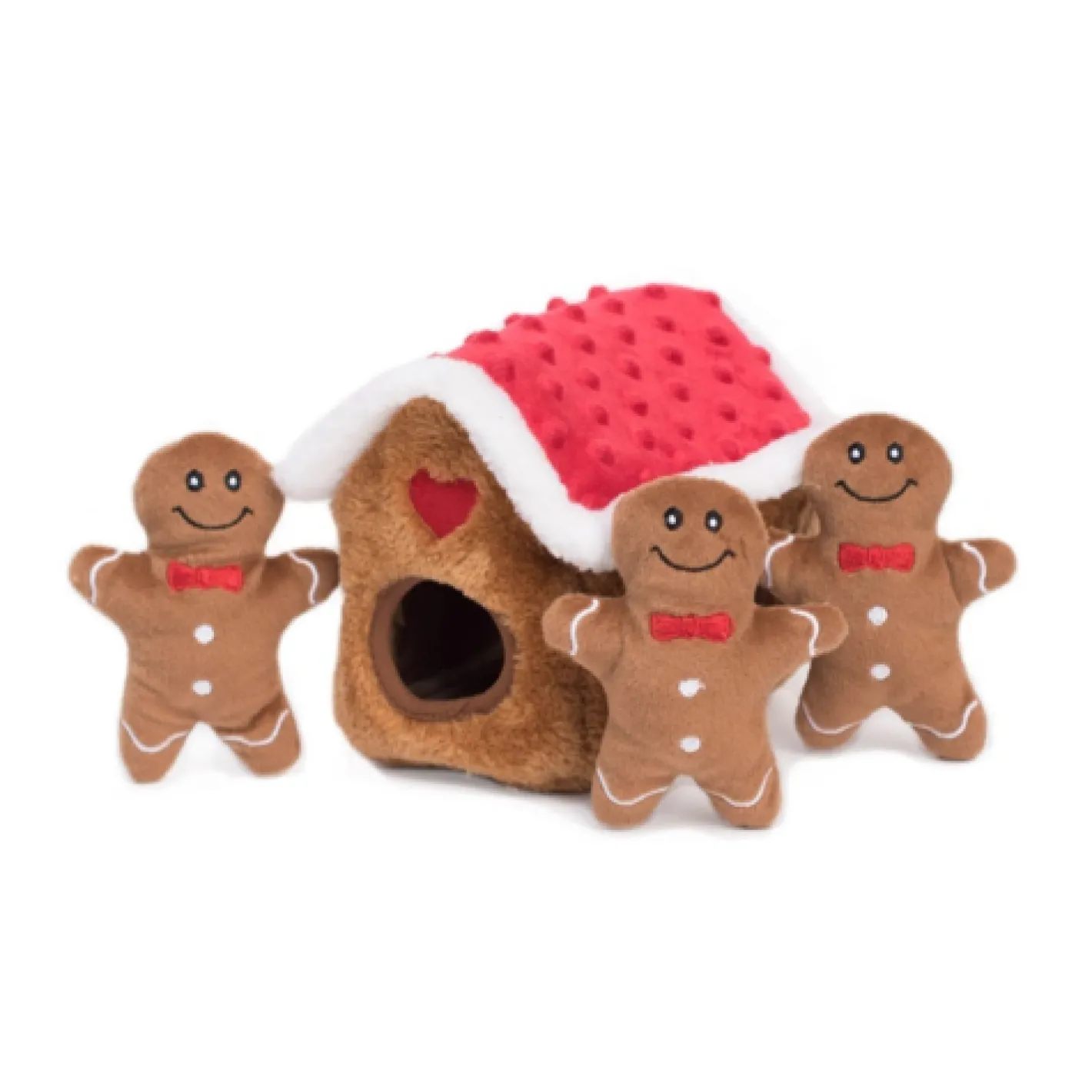 Zippy Paws Christmas Holiday Burrow Dog Toy - Gingerbread House Clearance