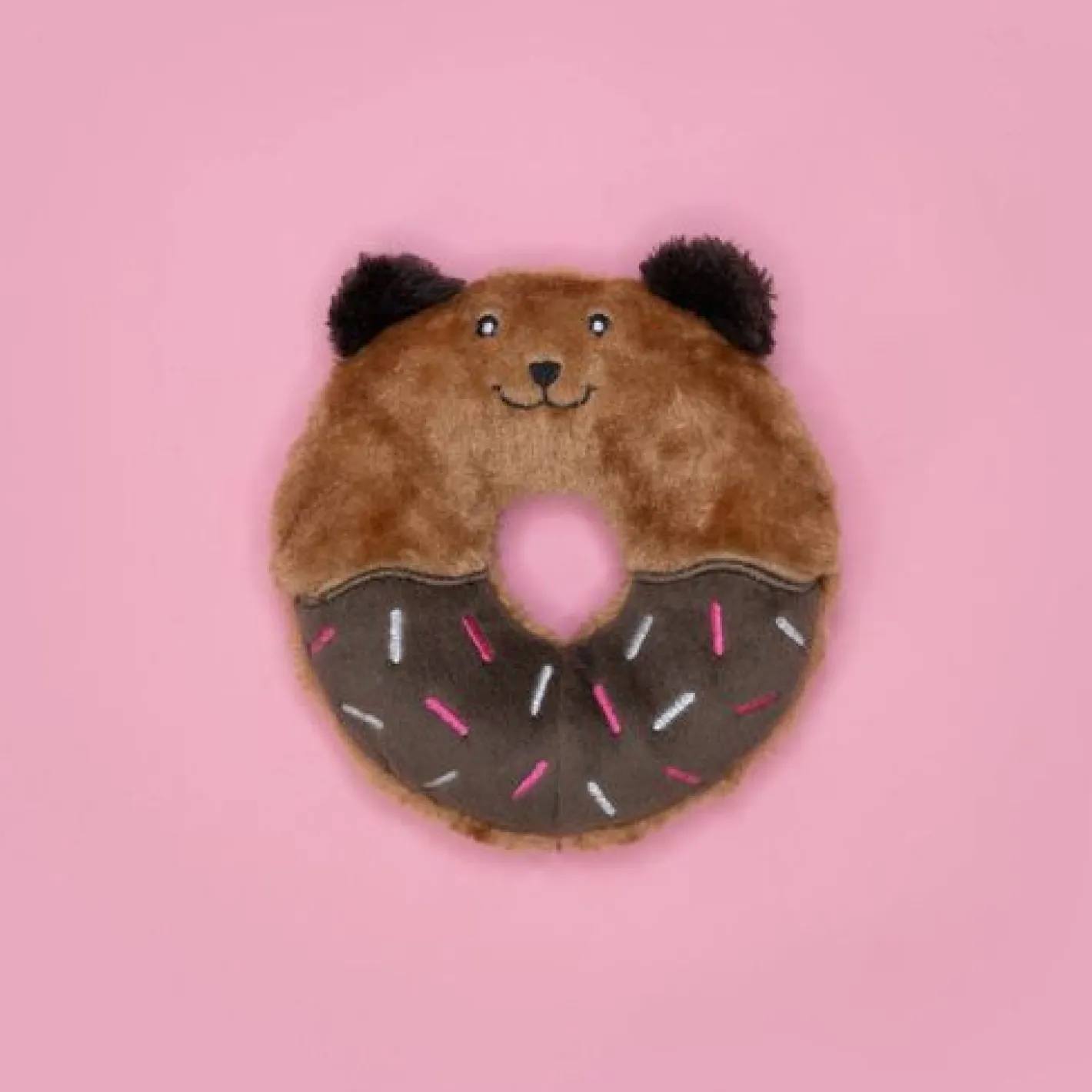 Zippy Paws Donutz Buddies Plush Squeaker Dog Toy - Bear Sale