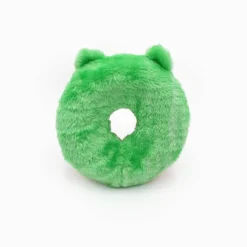 Zippy Paws Donutz Buddy Plush Squeaker Dog Toy - Frog Hot