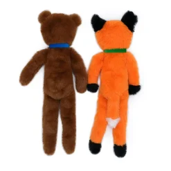 Zippy Paws Fluffy Peltz Plush Squeaker Dog Toy - Bear & Fox 2-Pack Clearance