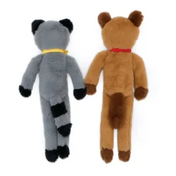 Zippy Paws Fluffy Peltz Plush Squeaker Dog Toy - Raccoon & Chipmunk 2-Pack Best