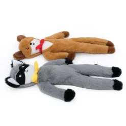 Zippy Paws Fluffy Peltz Plush Squeaker Dog Toy - Raccoon & Chipmunk 2-Pack Best