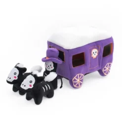 Zippy Paws Halloween Burrow Dog Toy - Haunted Carriage + 3 Squeaker Toys Best