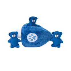 Zippy Paws Hanukkah Burrow Interactive Squeaker Dog Toy - Dreidel Blue Bears Clearance