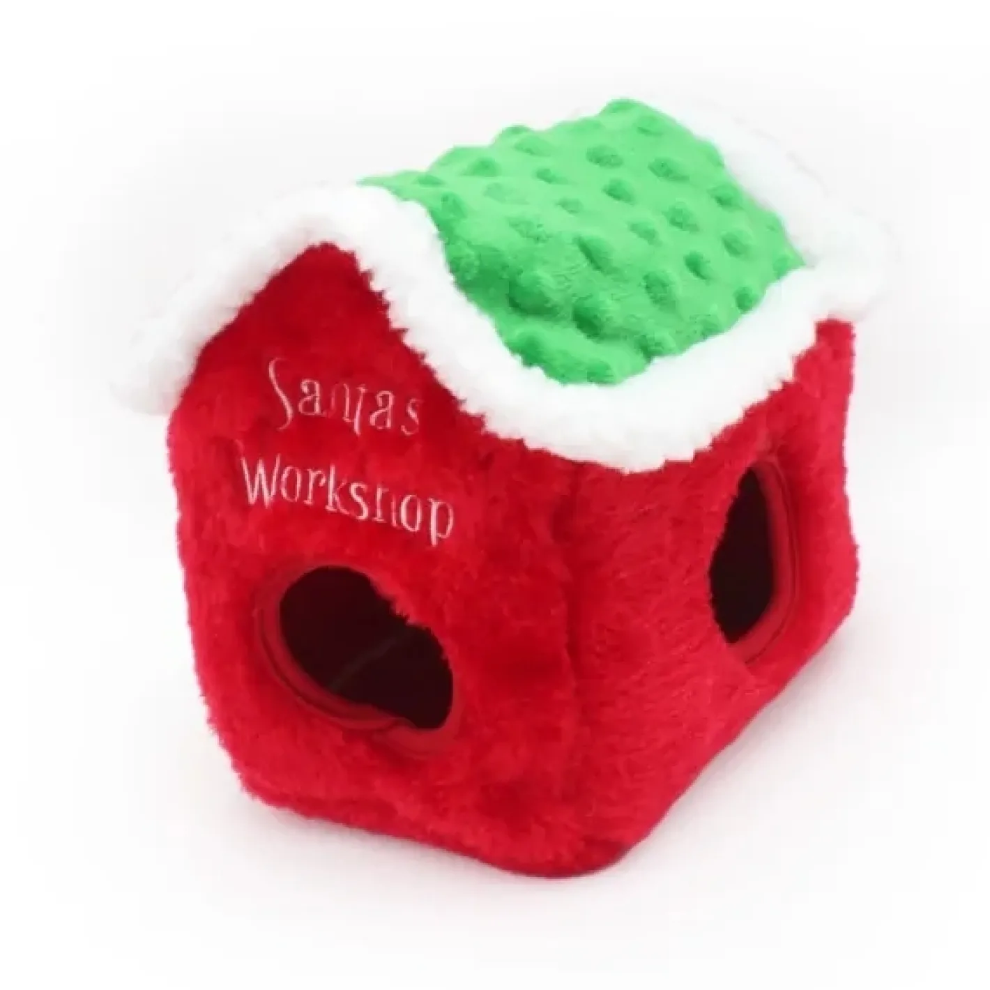 Zippy Paws Holiday Burrow Dog Toy - Santa's Workshop + 3 Squeaker Toys Hot