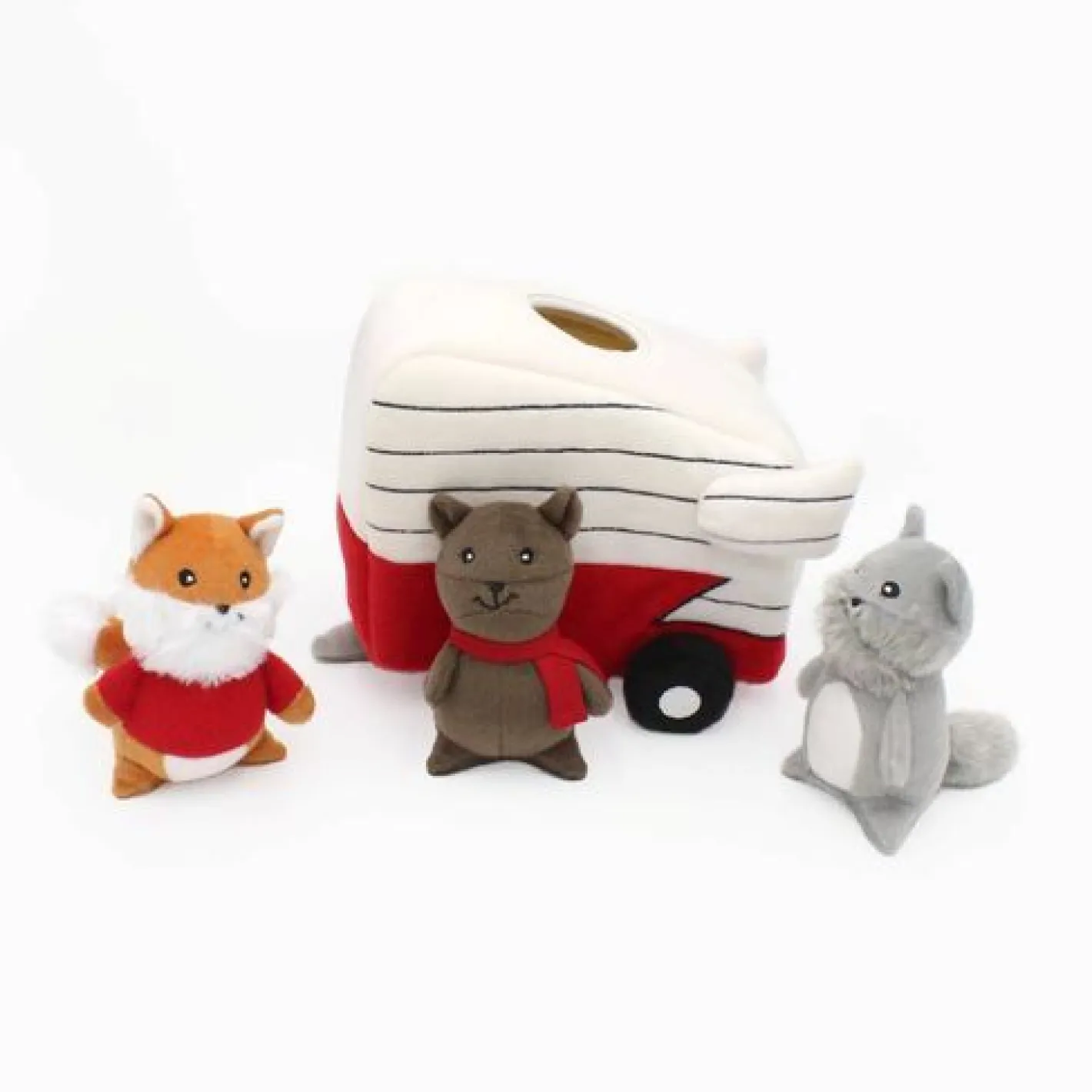 Zippy Paws Interactive Burrow Dog Toy - Retro Camper Sale