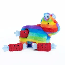 Zippy Paws Interactive Burrow Plush Dog Toy - Rainbow Pinata with Candy Sale