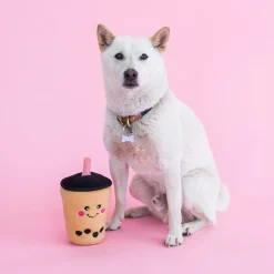 Zippy Paws NomNomz Squeaker Dog Toy - Boba Milk Tea Clearance