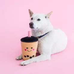 Zippy Paws NomNomz Squeaker Dog Toy - Boba Milk Tea Clearance
