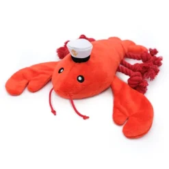 Zippy Paws Playful Pal Plush Squeaker Rope Dog Toy - Luca the Lobster Outlet