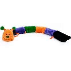 Zippy Paws Plush No Stuffing Dog Toy Deluxe Caterpillar 6 Squeakers New