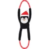 Zippy Paws Plush Squeaker Dog Toy - Christmas Holiday RopeTugz - Penguin New