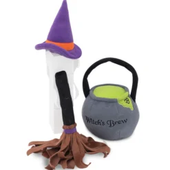 Zippy Paws Plush Squeaker Dog Toy - Halloween Costume Kit - Witch Hot