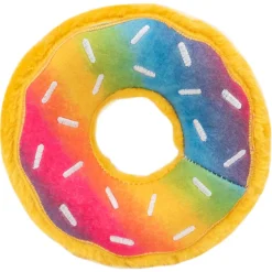 Zippy Paws Plush Squeaker Dog Toy - Rainbow Donutz Best