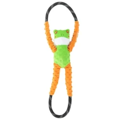 Zippy Paws RopeTugz Squeaker Dog Toy with Rope - Tree Frog Sale