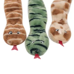 Zippy Paws Skinny Peltz Plush No- Stuffing Squeaker Dog Toy - Desert Snakes 3- Pack Best