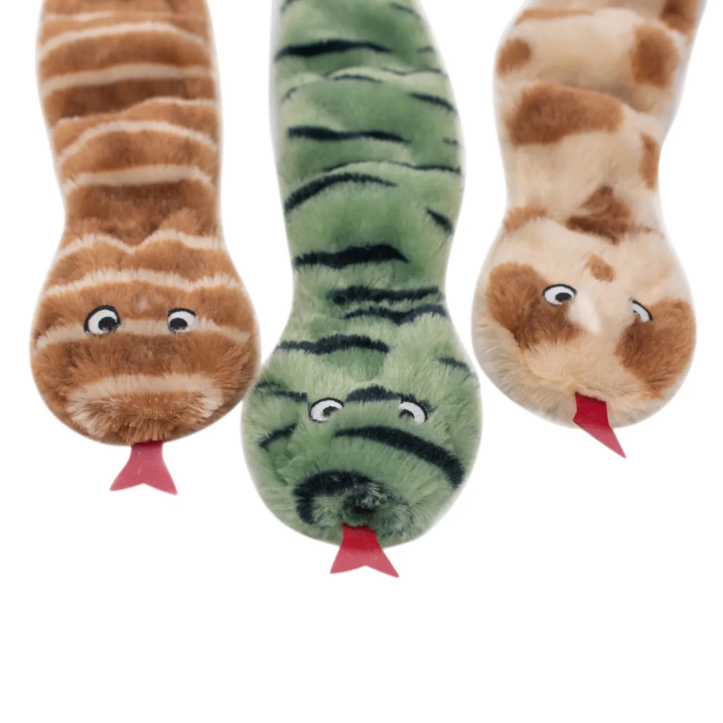 Zippy Paws Skinny Peltz Plush No- Stuffing Squeaker Dog Toy - Desert Snakes 3- Pack Best