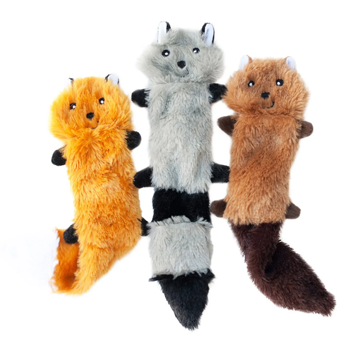 Zippy Paws Skinny Peltz Plush No-Stuffing Dog Toys - 3-pack Small Best