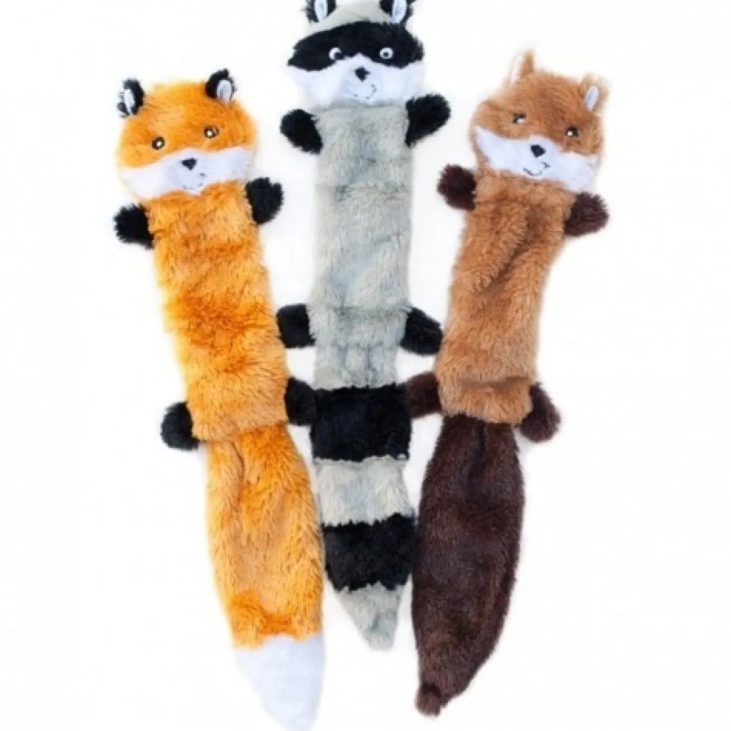 Zippy Paws Skinny Peltz Squeaker Dog Toy 3-pack Large - No Stuffing Outlet