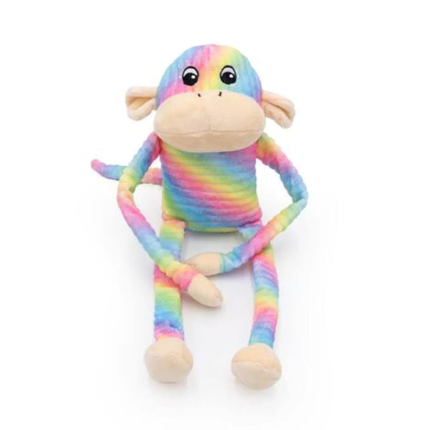 Zippy Paws Spencer the Crinkle Monkey Long Leg Plush Dog Toy - Large Rainbow Sale