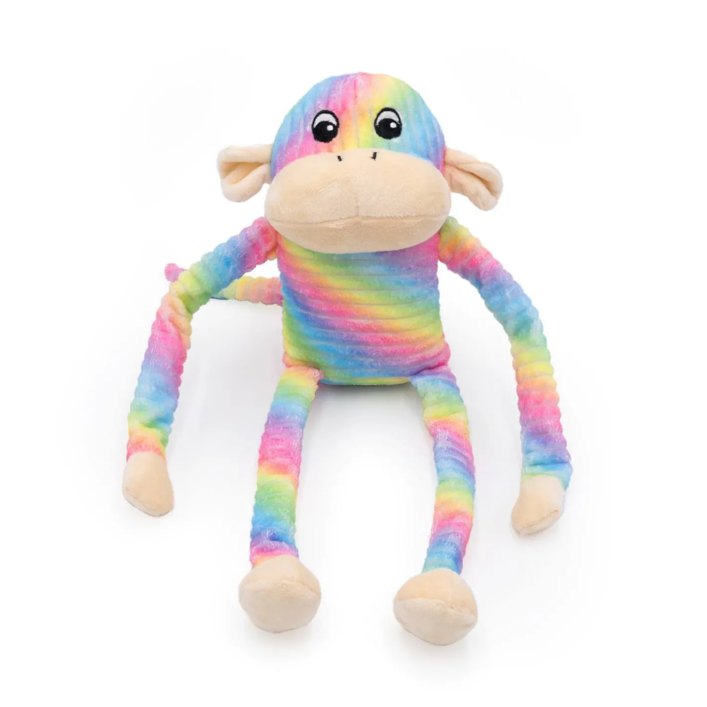 Zippy Paws Spencer the Crinkle Monkey Long Leg Plush Dog Toy - Large Rainbow Sale