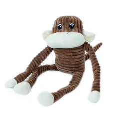 Zippy Paws Spencer the Crinkle Monkey Long Leg Plush Dog Toy - Brown Discount