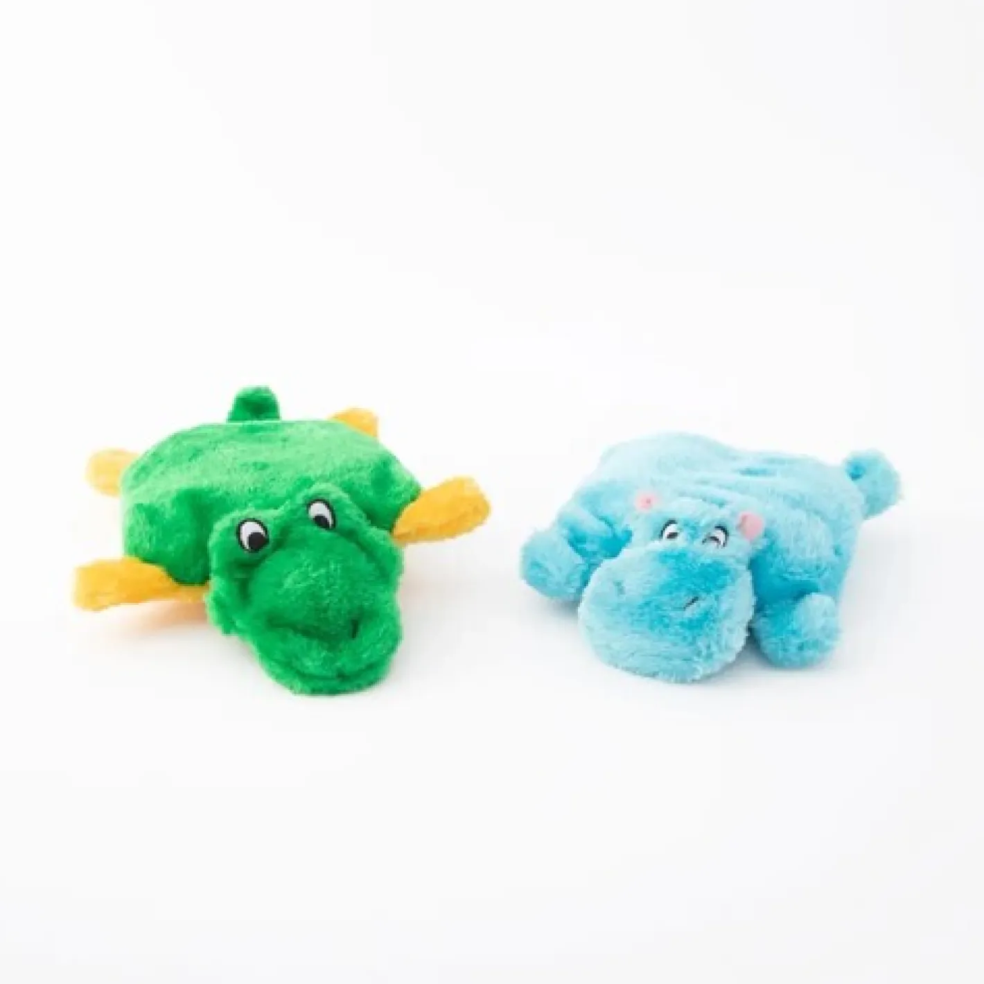 Zippy Paws Squeakie Pads Blaster Squeaker Dog Toy - 2-Pack Hippo & Alligator Sale