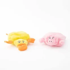 Zippy Paws Squeakie Pads No Stuffing Small Dog Toy - Duck & Pig 2-Pack Fashion
