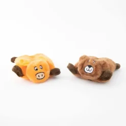Zippy Paws Squeakie Pads No Stuffing Small Dog Toy - Bear & Moose 2-Pack Online