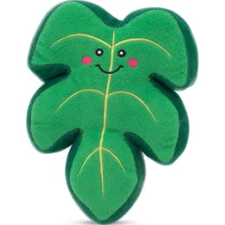 Zippy Paws Squeakie Pattiez Plush Squeaker Dog Toy - Monstera Leaf New