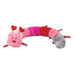 Zippy Paws Valentine's Caterpillar Low Stuffing Squeaker Dog Toy - Large Discount