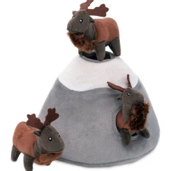 Zippy Paws Zippy Burrow Interactive Dog Toy - Elk Mountain + 3 Deers New