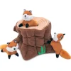 Zippy Paws Zippy Burrow Interactive Dog Toy - Fox Stump + 3 Foxes Discount