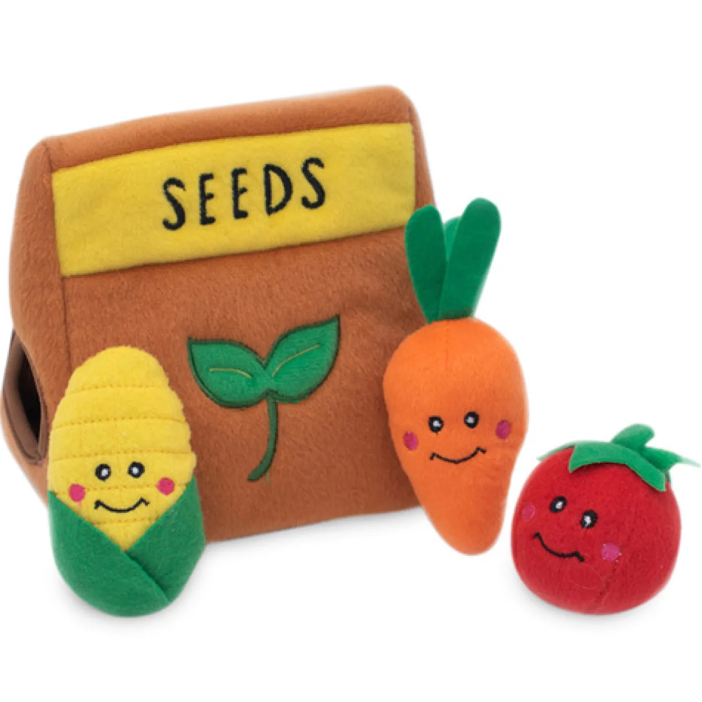 Zippy Paws Zippy Burrow Interactive Dog Toy - Seed Packet + 3 Veggies Clearance
