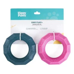 Zippy Paws ZippyTuff+ Dog Toy - Small Ring 2-Pack - Emerald & Magenta New