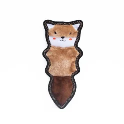 Zippy Paws Z-Stitch Skinny Peltz No Stuffing Squeaker Dog Toy - Chipmunk Clearance