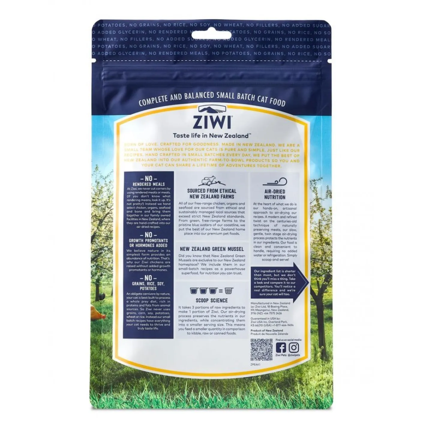 Ziwi Peak Air Dried Grain Free Cat Food 1kg Pouch - Free Range New Zealand Chicken Outlet