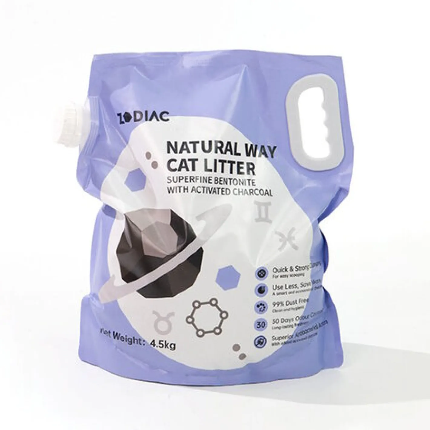 Pidan ZODIAC Natural Way Superfine Bentonite With Activated Charcoal Cat Litter 4.5Kg Outlet